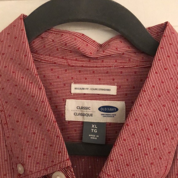 Old Navy Classic Red/Dotted Dress shirt - XL - Picture 2 of 3